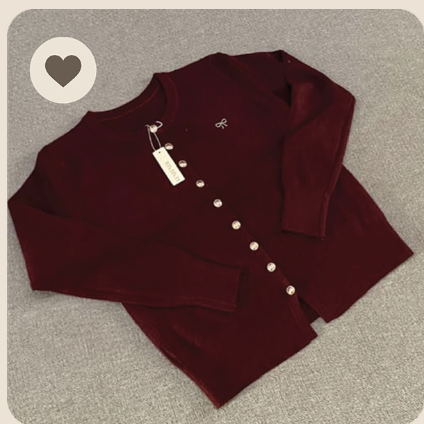 Cardigan merah marun Rose